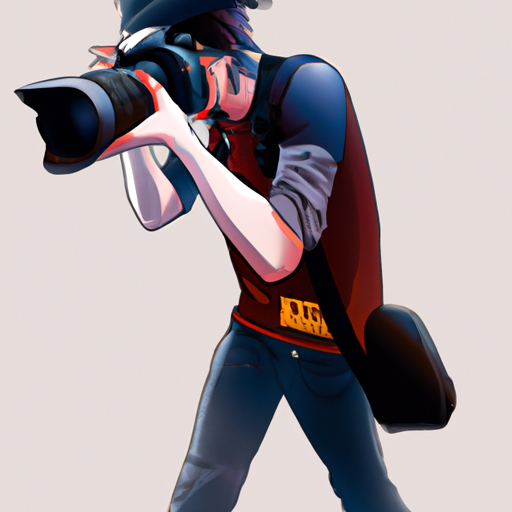 צלם מקצועי מצלם במצלמה מתקדמת